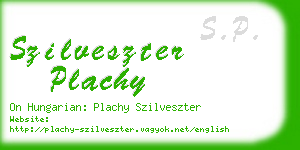 szilveszter plachy business card